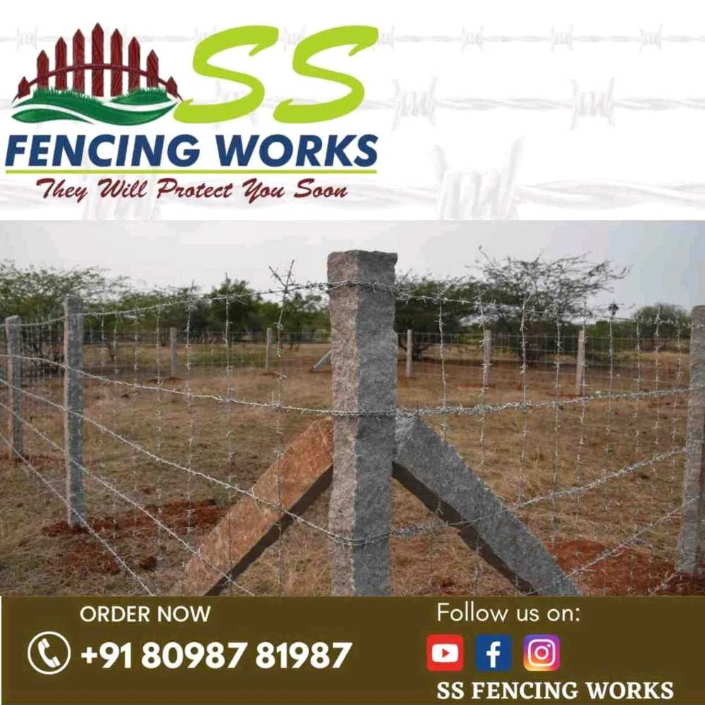 Barbed wire fencing